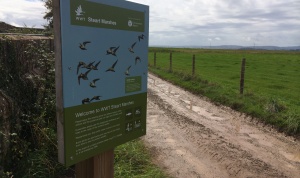 Post mounted interpretation panel